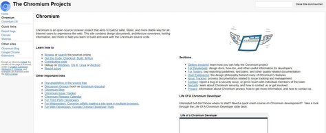 Interessant für Entwickler: die Chromium-Projekte (Screenshot)