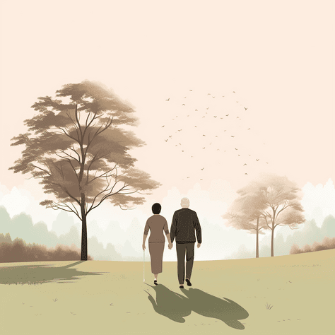 healthy senior couple aging together