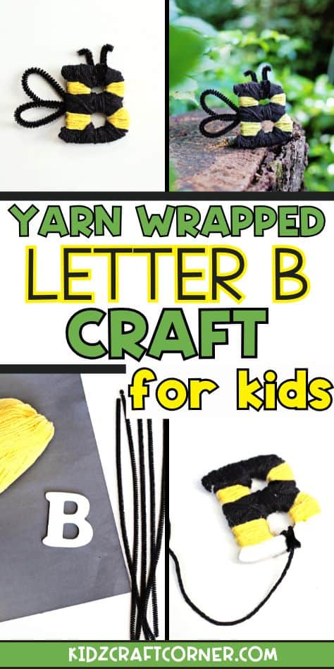 bee craft wrapped with yarn