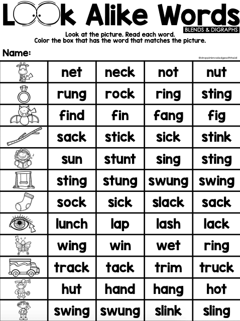Look Alike Words - Blends & Diagraphs - Image 3