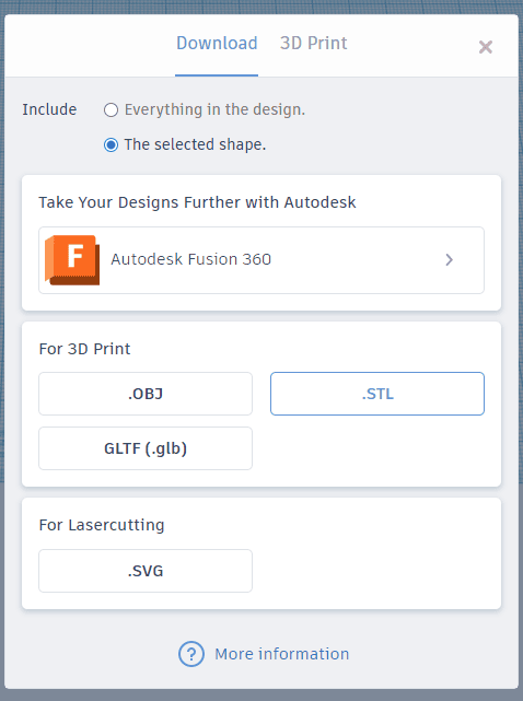 exporting as stl in tinkercad