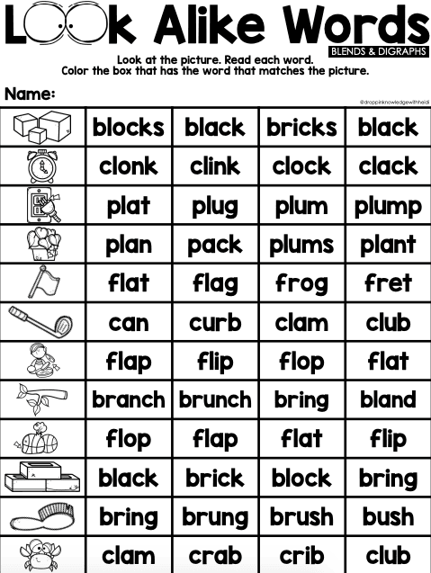 Look Alike Words - Blends & Diagraphs - Image 2