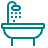 Symbol für eine Badewanne mit Dusche