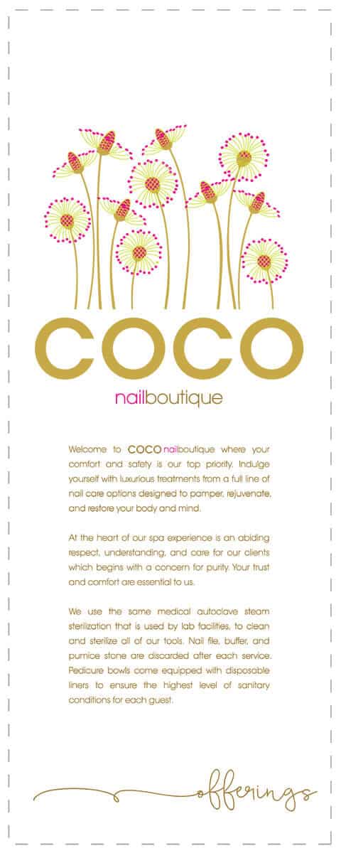 COCO nailboutique services card design front side by DIG53