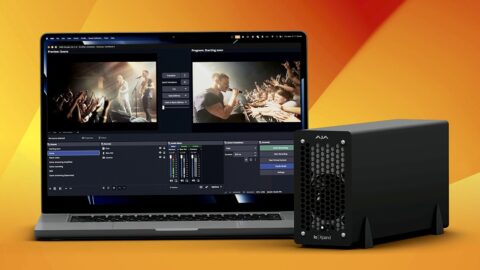 Le châssis AJA Io Xpand permet d’exploiter les cartes PCIe KONA et Corvid depuis des ordinateurs Thunderbolt 5 compacts. © DR