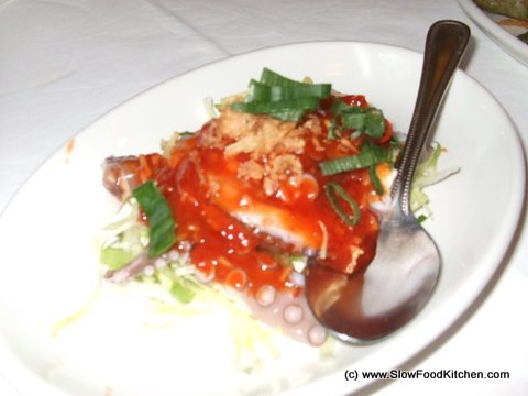 Octopus salad with spicy dressing