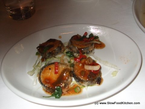 Seaweed wrapped tofu in black bean sauce