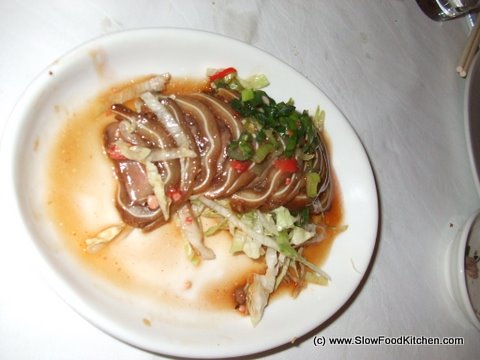 Braised pigs ear and tongue