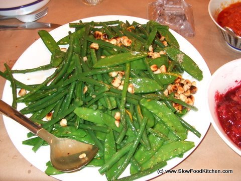 French Beans & Mange-tout with Hazelnut & Orange
