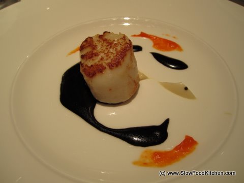 Scallops with squid ink Pierre Koffman