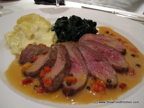 Duck Breast with green peppercorns