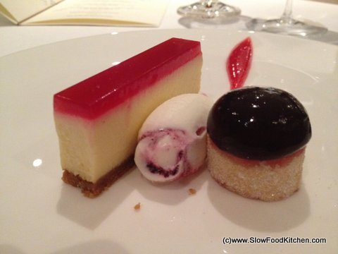 The Square Phil Howard Blackcurrant cheesecake