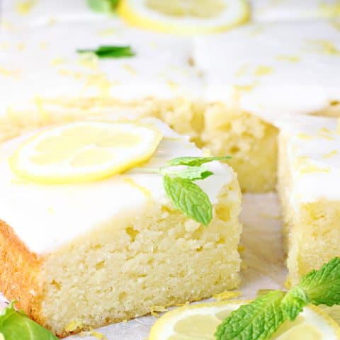 Lemon Blondies with Lemon Glaze