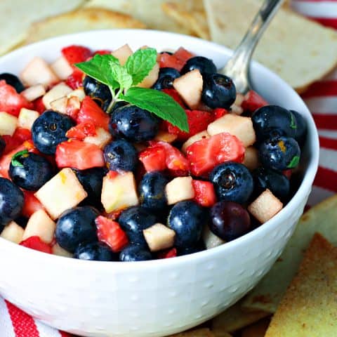Festive Fruit Salsa with Homemade Cinnamon Chips