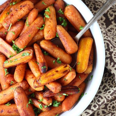 Brown Sugar Balsamic Roasted Baby Carrots