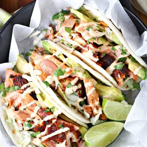 Chile Lime Salmon Tacos