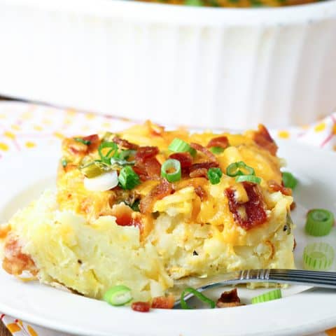 Cheesy Bacon Egg Hashbrown Casserole