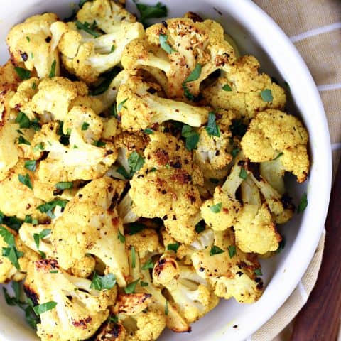 Roasted Curried Cauliflower