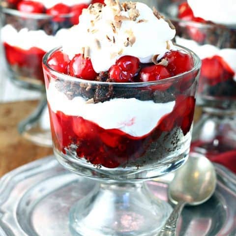 Individual Black Forest Brownie Trifles