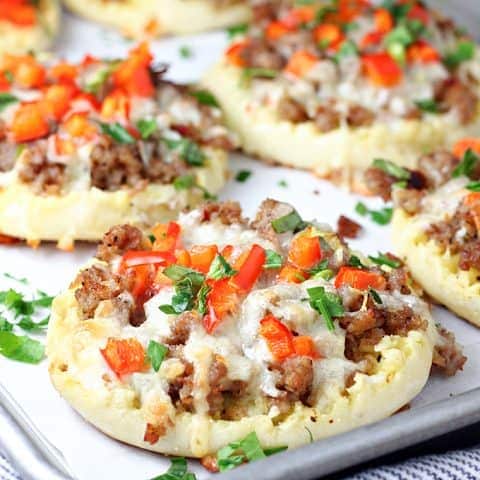 Sausage and Egg Breakfast Pizzas