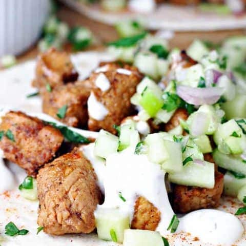 Spicy Pork Tacos with Green Apple Slaw