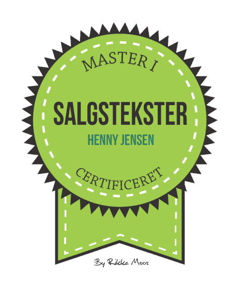 Henny Jensen is certified Master in Sales Copywriting. Enhance your online visibility with website texts, customer success stories, press releases etc. written by Henny Jensen. Call +45 30 63 84 89 or mail to info@yml.dk