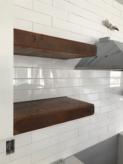 Erie Canal Heritage 3" Reclaimed Barn Wood Floating Shelf & Mantel - Image 5