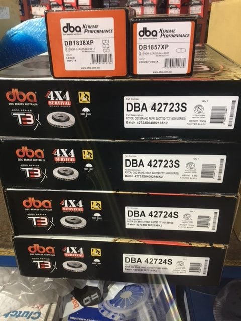 DBA42723S & DBA42724S DBAT3 FRONT & REAR SLOTTED ROTORS