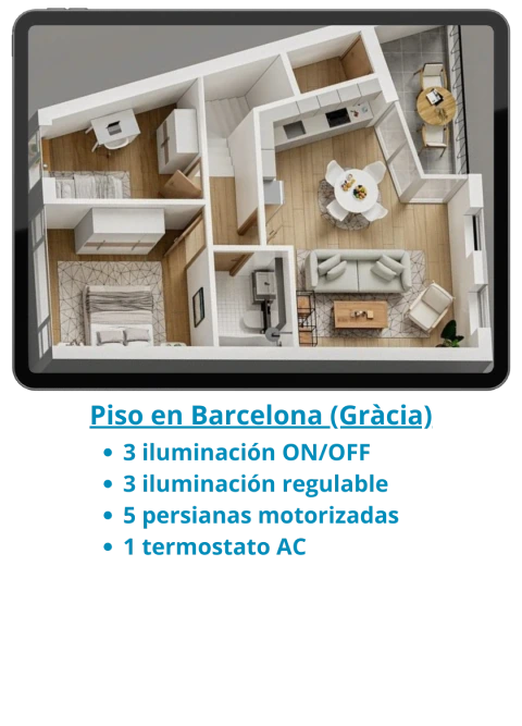3Ddomótica. Instalaciones domóticas en Barcelona, sin cables ni obras. Trabajos recientes. Piso en Barcelona (Gràcia).
