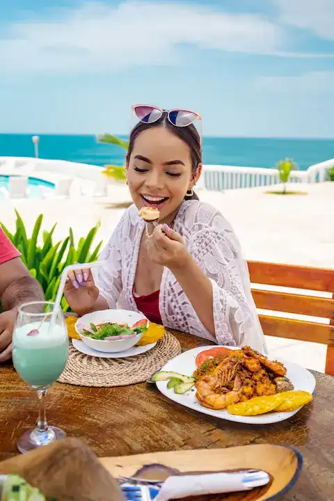 mariscos a la orilla del mar