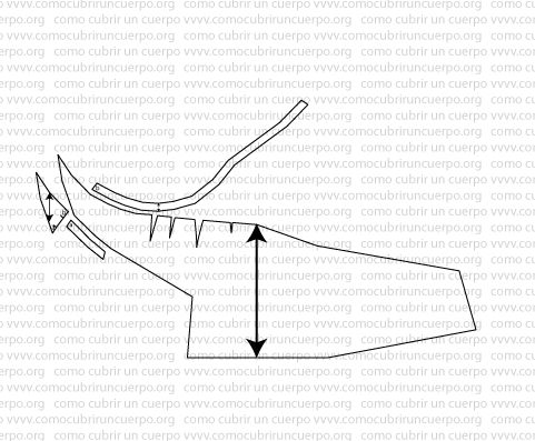 Despiece técnico con las distintas piezas del patrón de la falda elefante