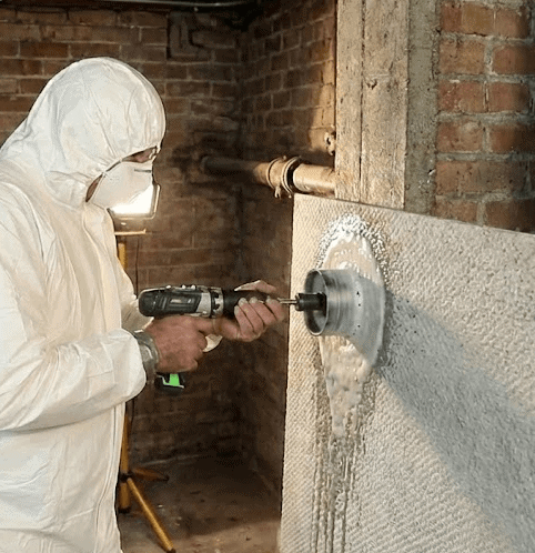 Safe drilling and sampling procedure prior to Asbestos Removal Grantham. Asbestos Service Grantham