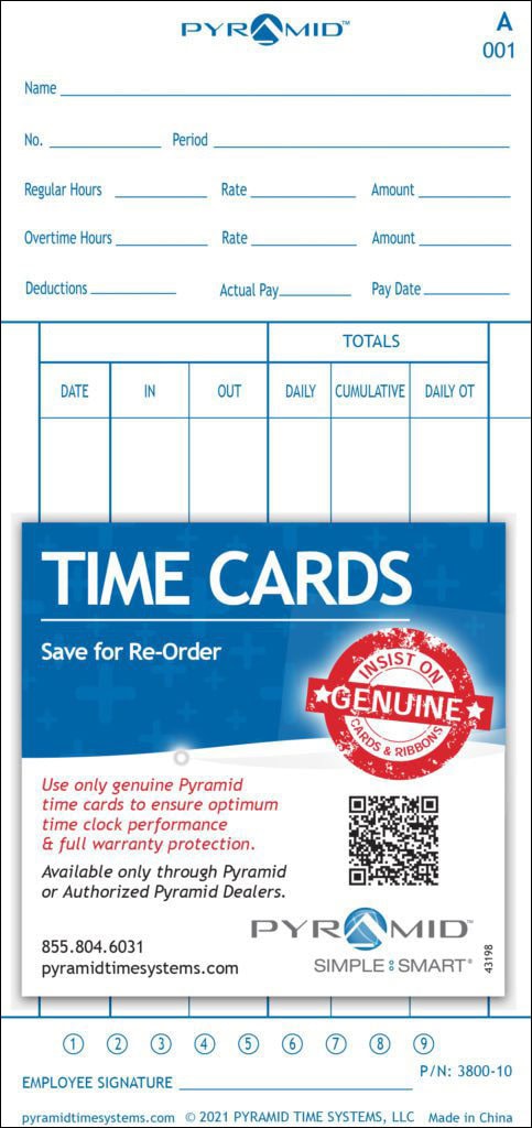 3800-10 Time Card