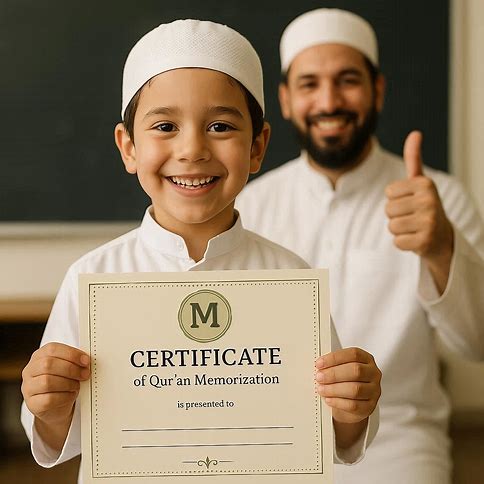 Student Certified by Quran learning