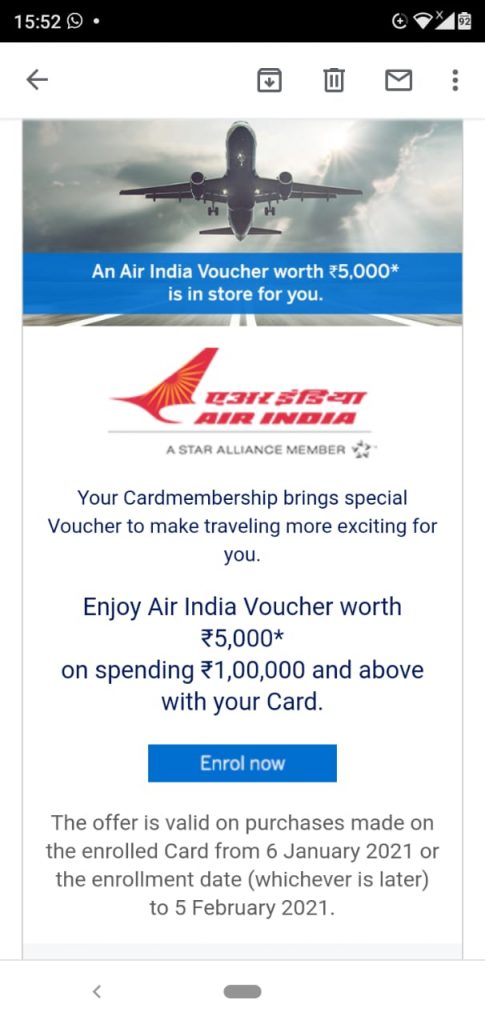 Image 1 - Mailer sent by Amex describing the offer