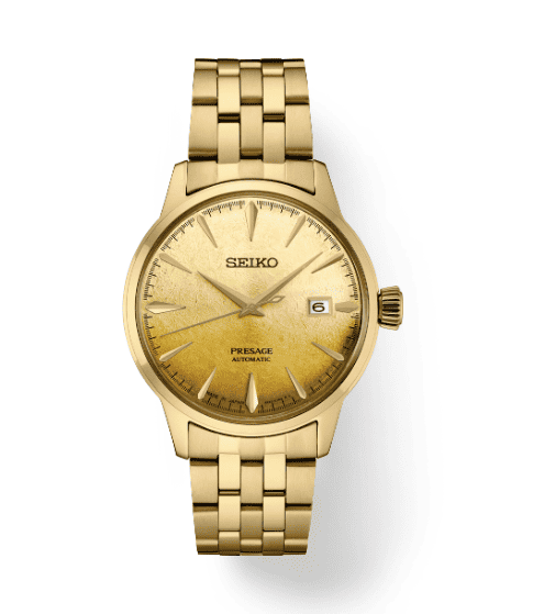 Seiko Presage Cocktail Time Gold Tone Champagne Watch
