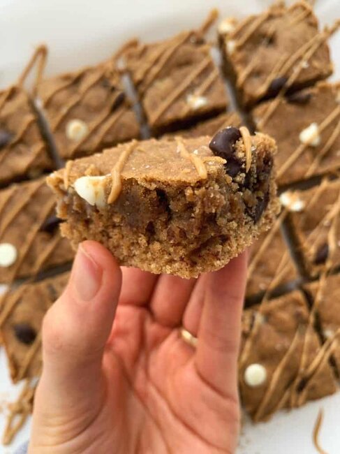 Double Chocolate Peanut Butter Blondies | Healthy 30 Minute Recipe