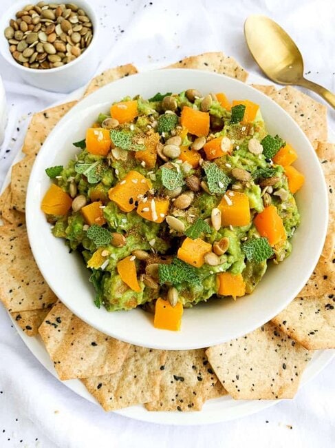 Butternut Squash Guacamole Healthy Fall Appetizer