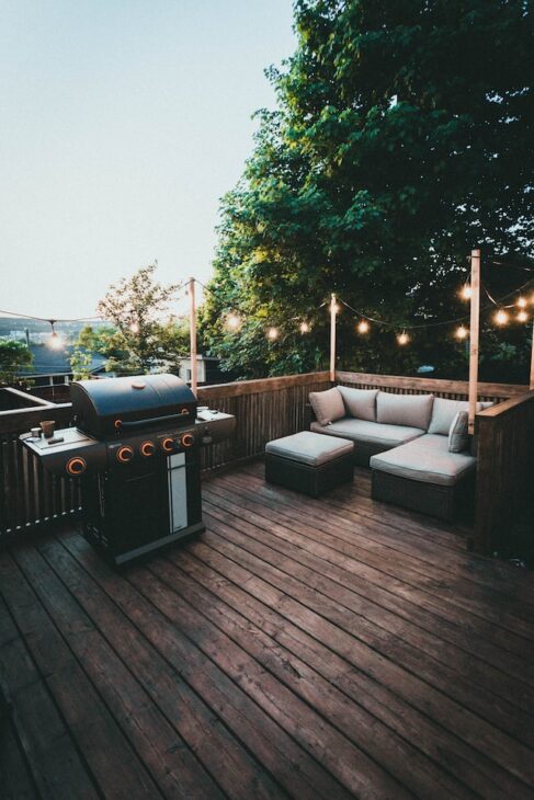 setting up for an outdoor cookout