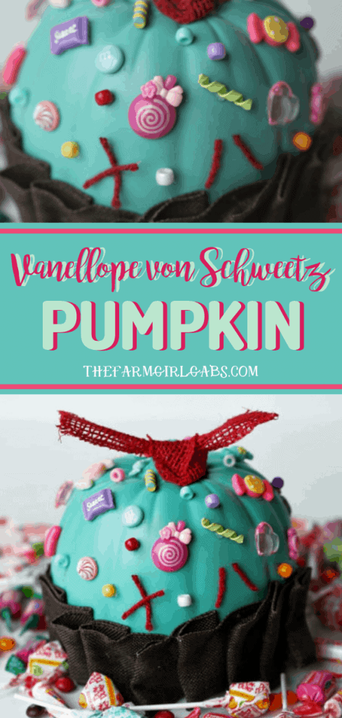 Halloween should always be schweet! Get a real Sugar Rush with this easy Vanellope von Schweetz Pumpkin. #disneycraft #pumpkin #halloween #wreckitralph #DisneyMovie