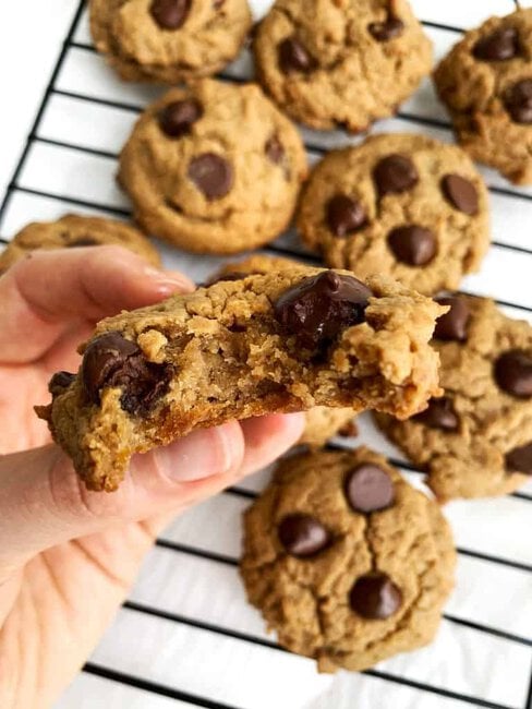 vegan and gluten free chocolate chip chickpea cookies