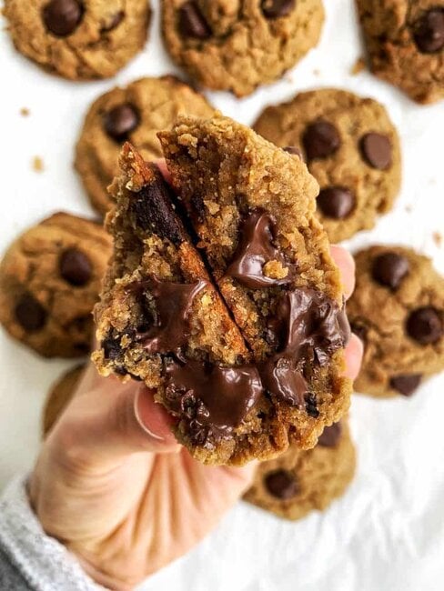 vegan and gluten free chocolate chip chickpea cookies