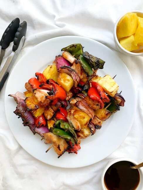 Grilled Pineapple Teriyaki Chicken Kebabs