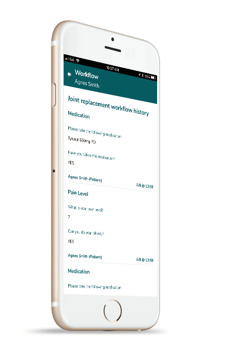 Help clients keep track of medications, self-care activity, appointments, custom alerts, and notifications.
Monitor compliance, track progress, modify pathways.
Ask for self-assessments for things like Pain Scale Ratings, mood levels, activity reporting, etc., fully customizable with easy-to-follow rating scales and yes/no question modeling.
Provide notes, images, or educational information.