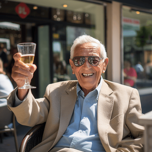 senior man enjoying community