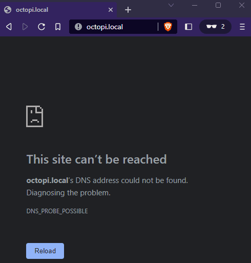 octopi local unreachable