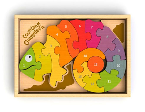 Counting Chameleon - Bilingual Puzzle