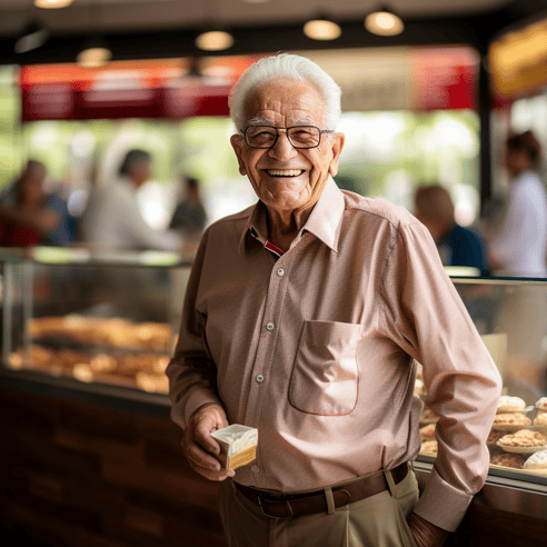 happy senior citizen positive about life