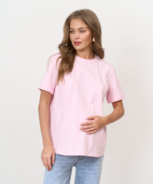 Розовая футболка для будущих и кормящих мам Astoria