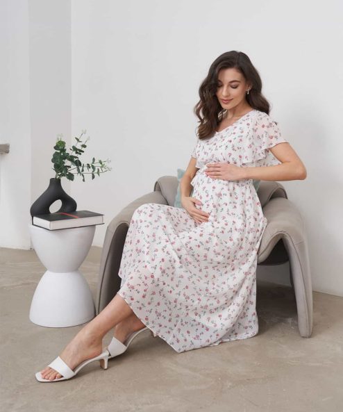 Молочное платье для будущих и кормящих мам Monaco